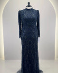 Noura Abendkleid Dunkelblau