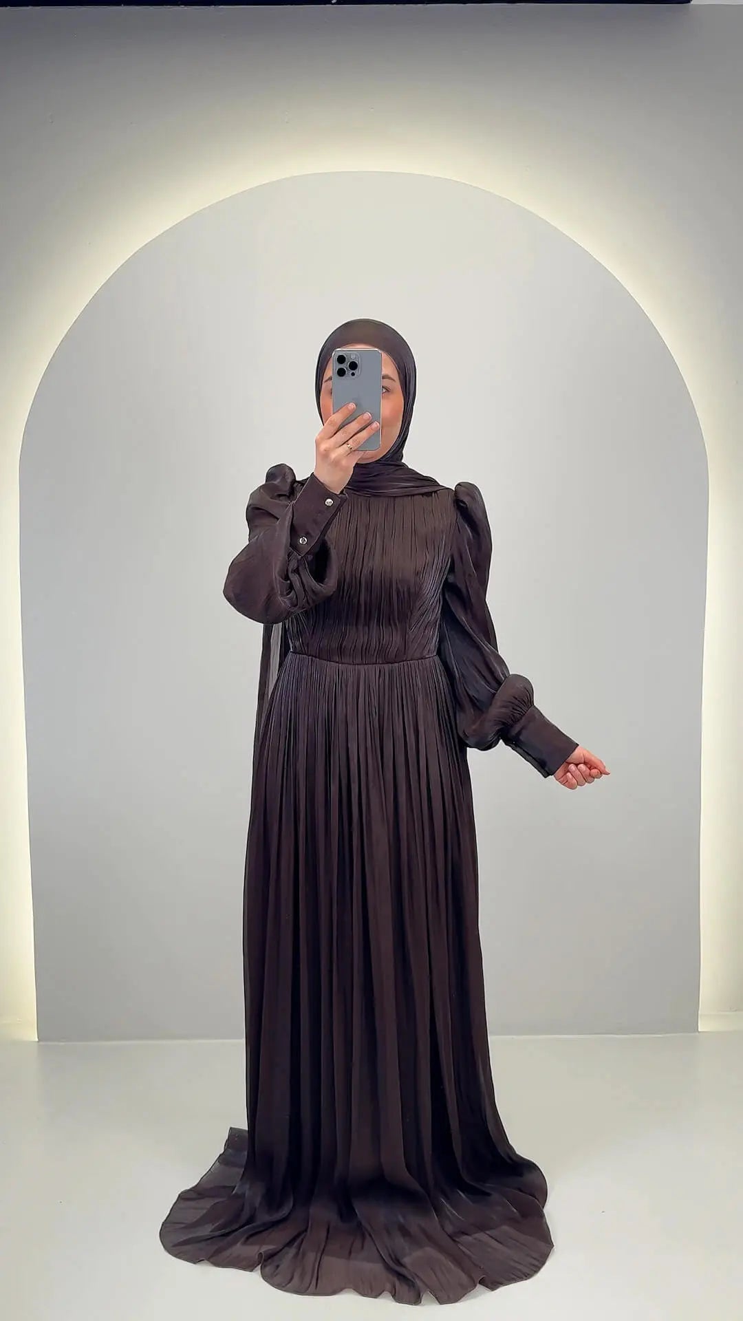 Estel Abendkleid mit HIJAB Braun