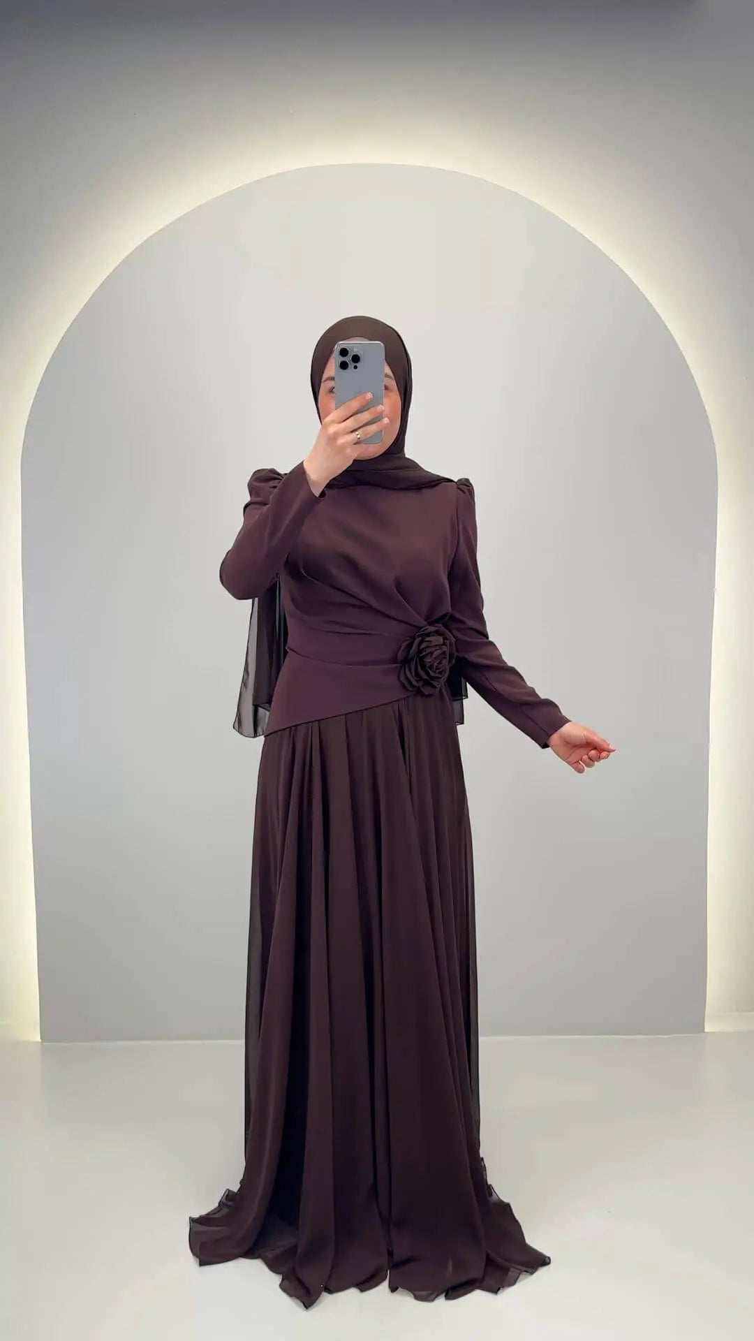 Noor evening dress brown