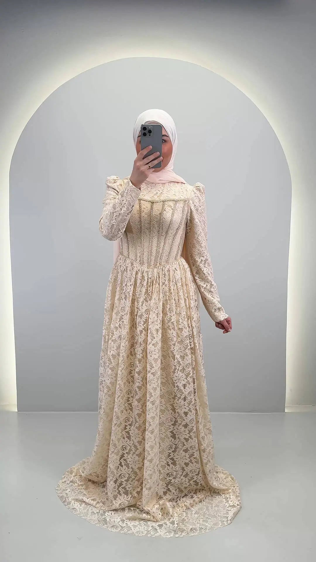 Mina Abendkleid Beige