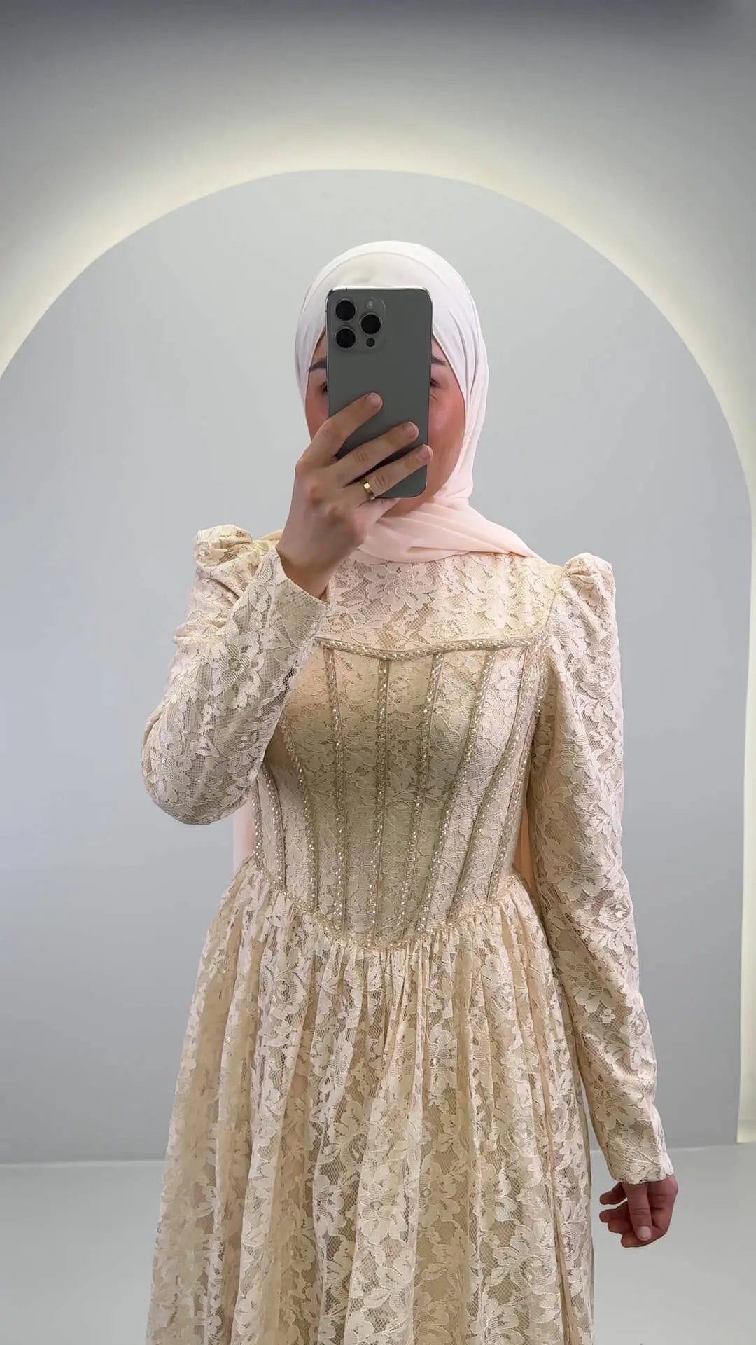 Mina Abendkleid Beige