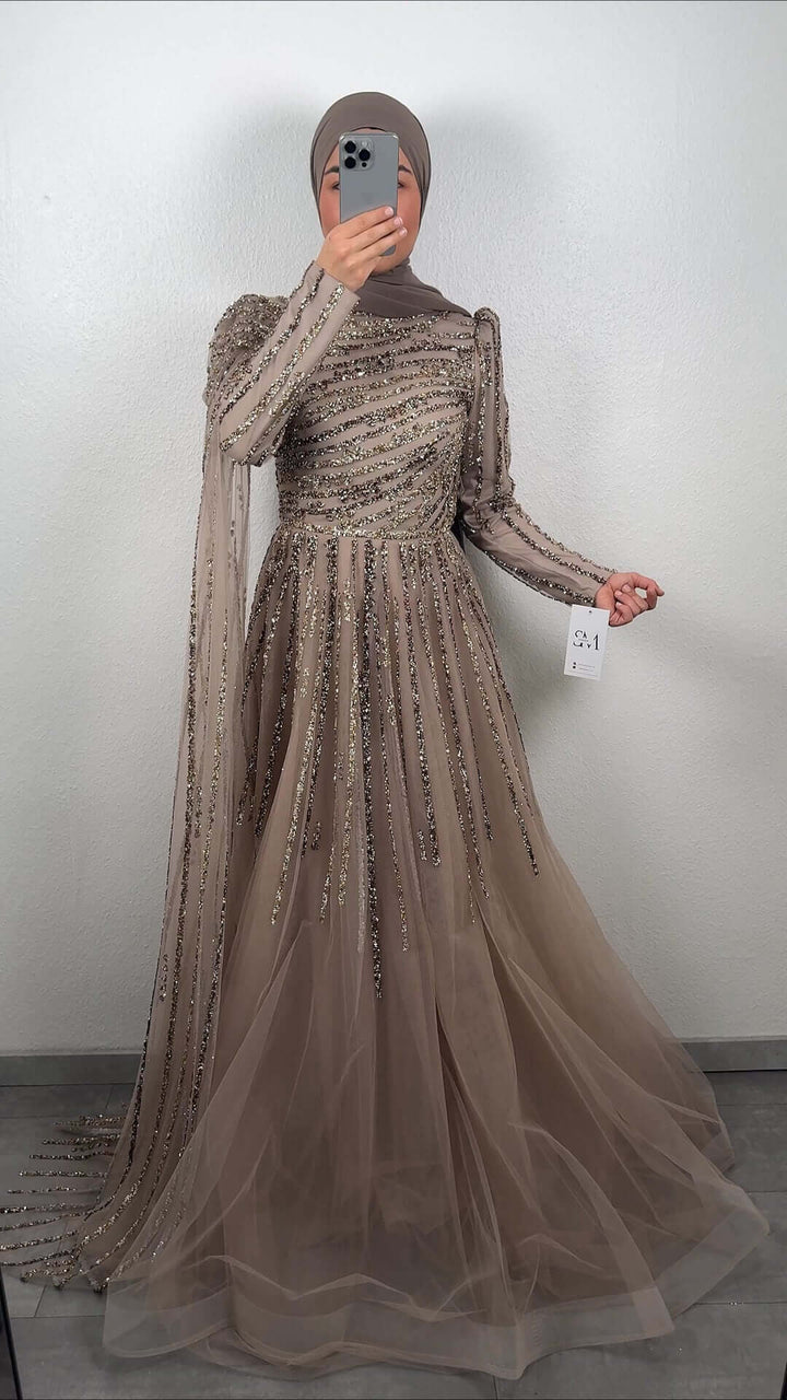 Narin Exclusive Evening Dress Taupe