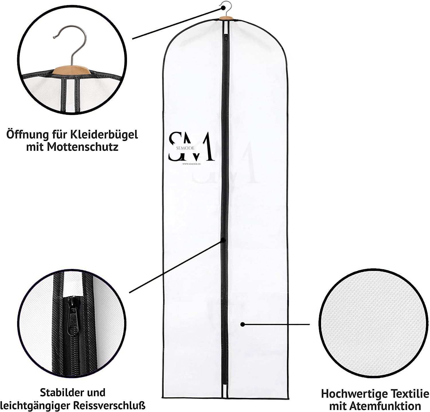 Atmungsaktiver Kleidersack für Abend & Brautkleider Semode