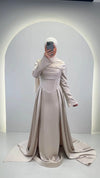 Uray Evening dress Beige with Hijab