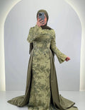 Azmia Evening dress Green with Hijab