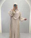 Hifaya Abaya Set Khimar ile Bej