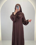 Hifaya Abaya Set mit Khimar Braun