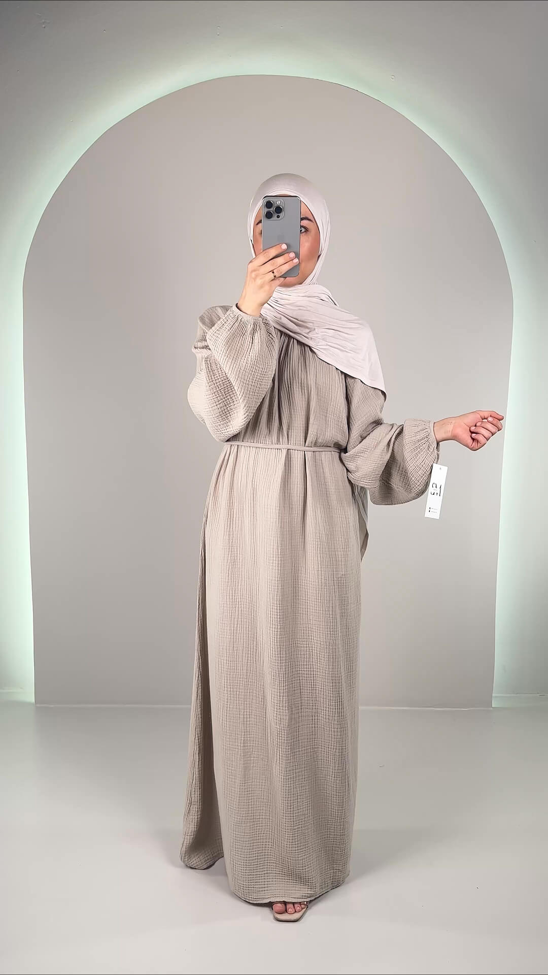 Sera Musselin Kleid Beige